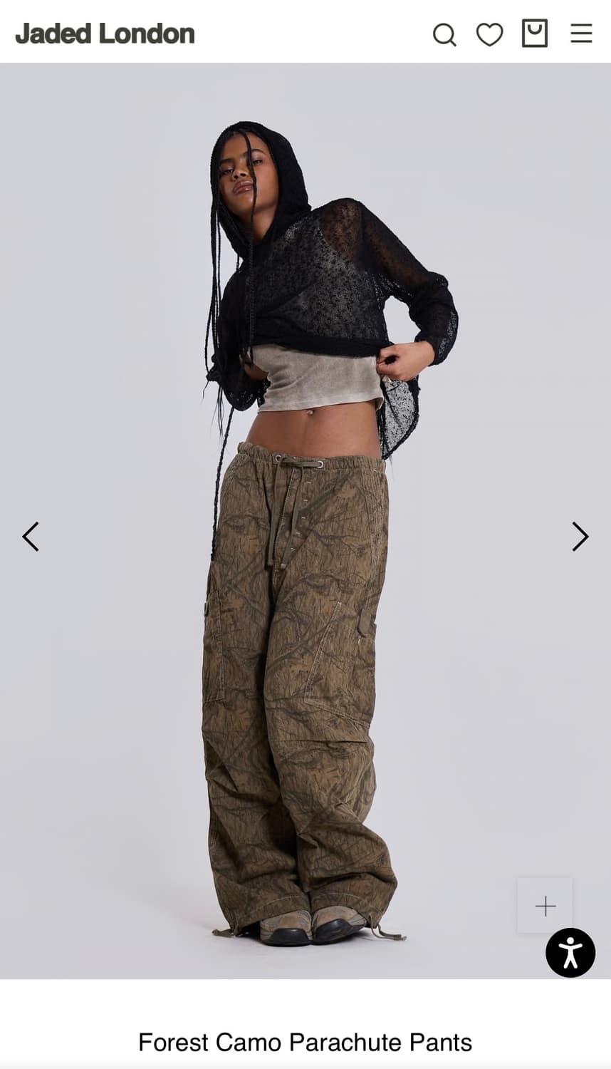 Jaded London Forest Camo Parachute Pants 상품이미지1
