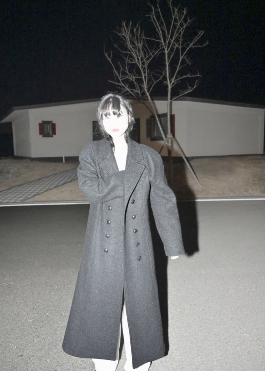 에옹쓰 라이닝 맥시 더블 코트 차콜 상품이미지2