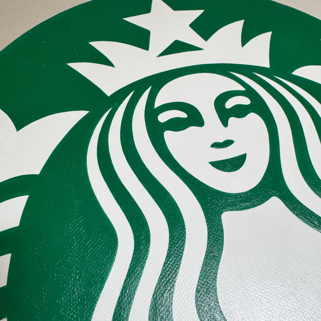 직접 그린 스타벅스 사이렌 로고 캔버스 원형 액자 판넬 30cm 상품이미지3