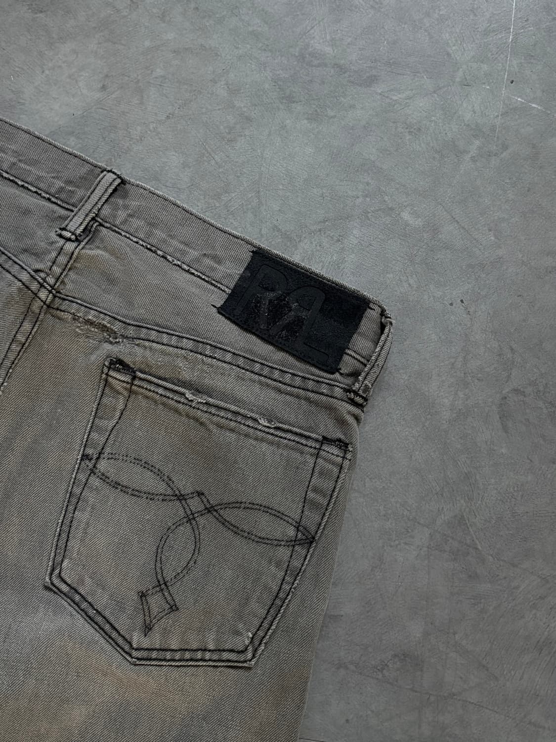 RRL 더블알엘 워싱 데님 그레이 팬츠 상품이미지7