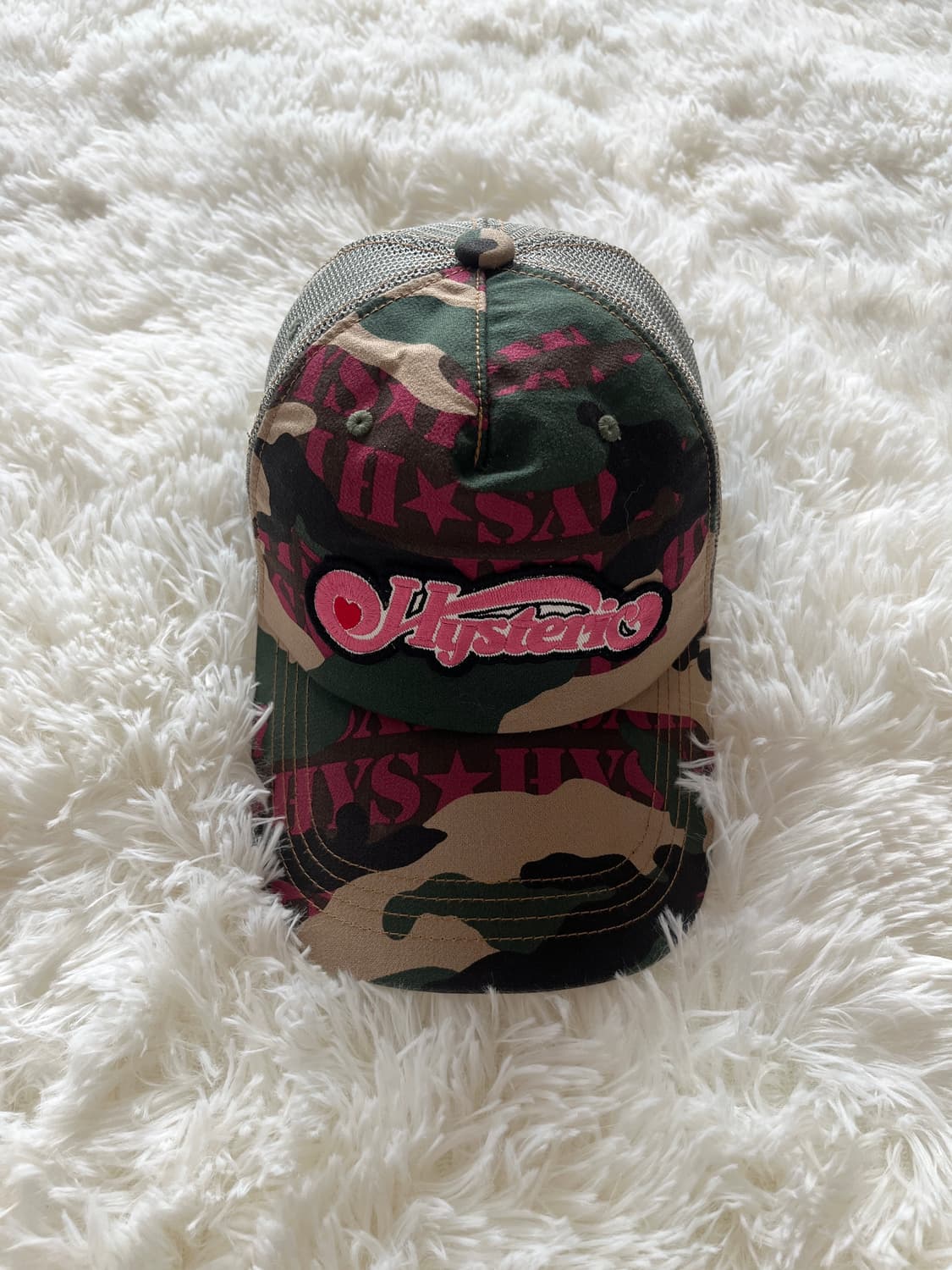 히스테릭 글래머 우드랜드 HYS 카모 메쉬 캡 카키 상품이미지1