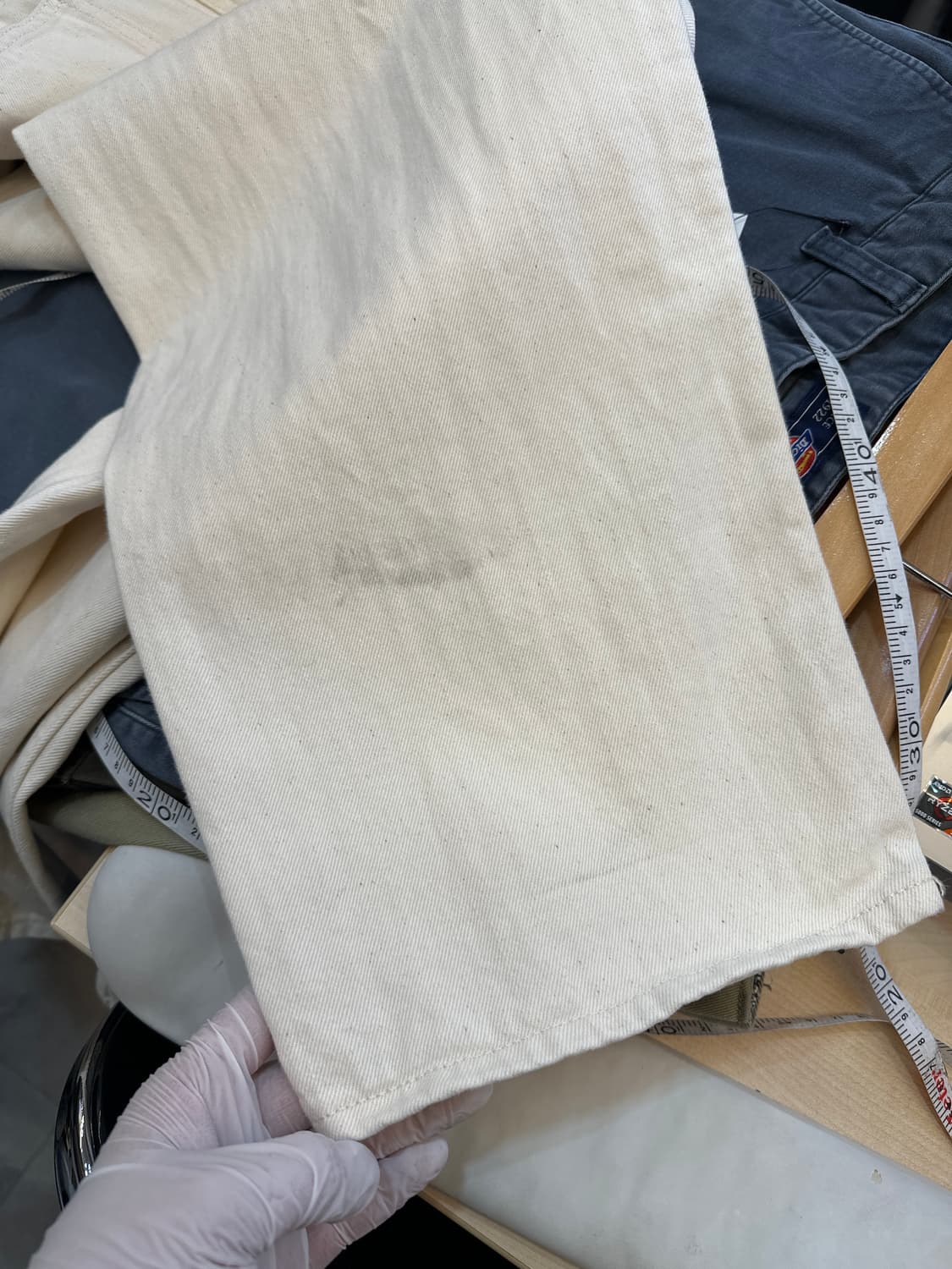 32) 코스 테이퍼드 핏 하이 라이즈 오트밀 코튼 팬츠 상품이미지6