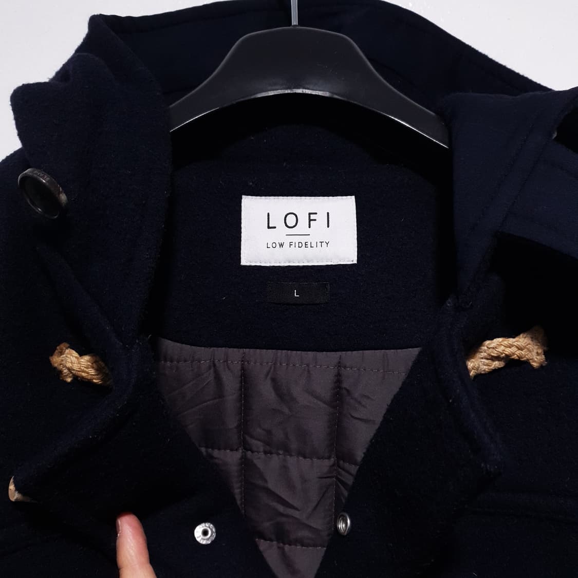 LOFI 로파이 오버핏 스테디 더플 후드 떡볶이 코트 자켓 네이비 L 상품이미지6