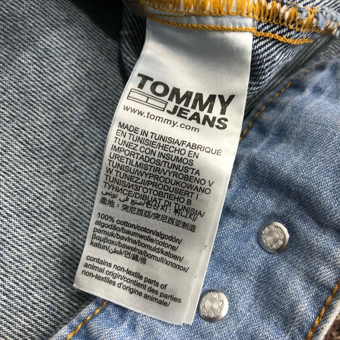 타미진스 배색 데님 워싱 트러커 자켓 상품이미지6