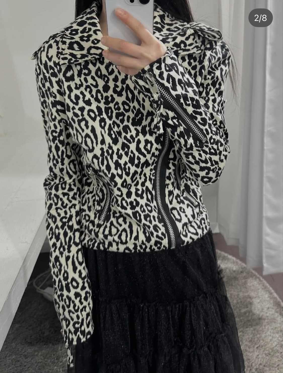 colin leopard biker jacket 상품이미지3
