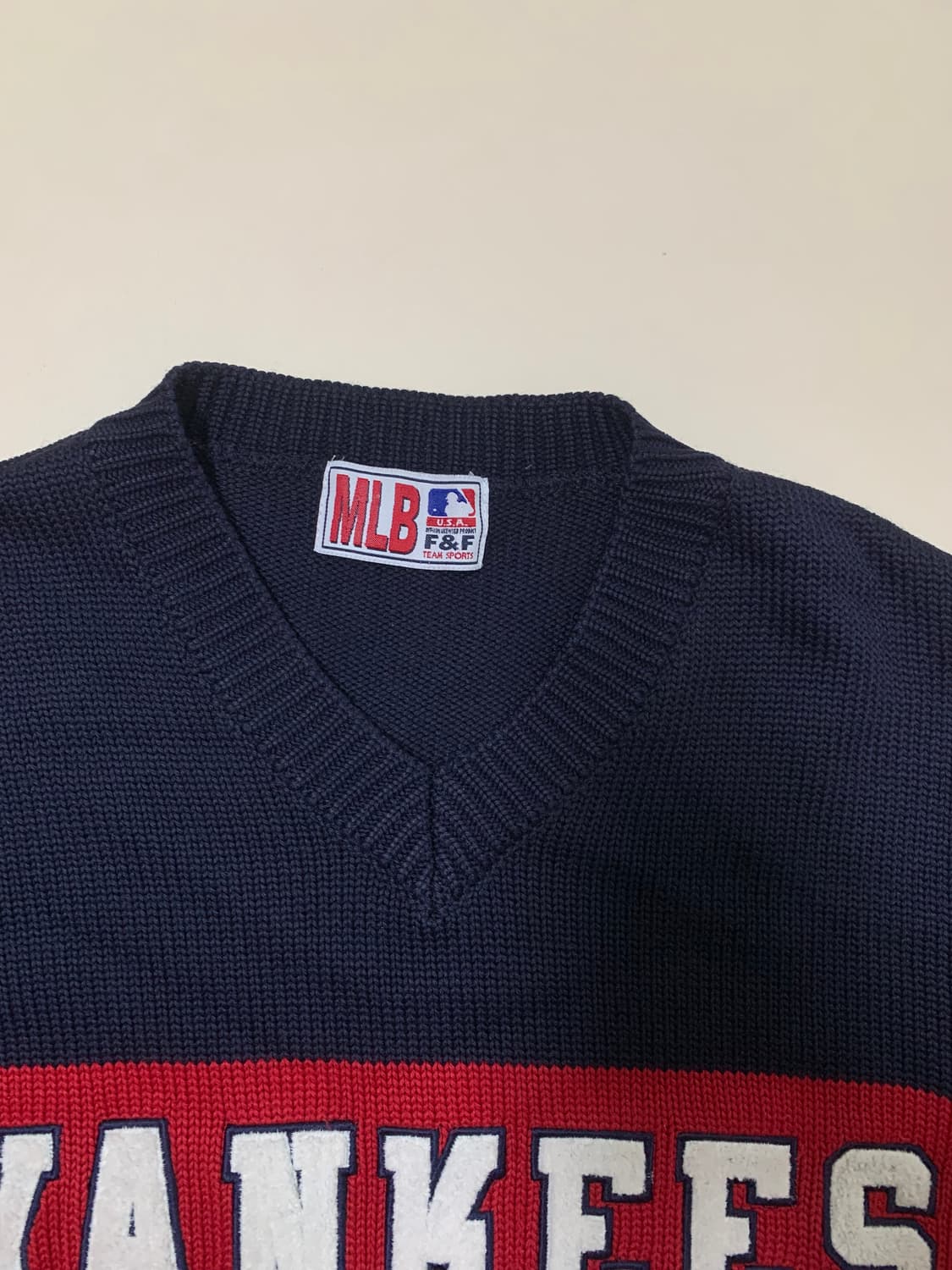 00년대 MLB F&F 뉴욕 양키스 빅로고  올드스쿨 니트 스웨터 상품이미지2