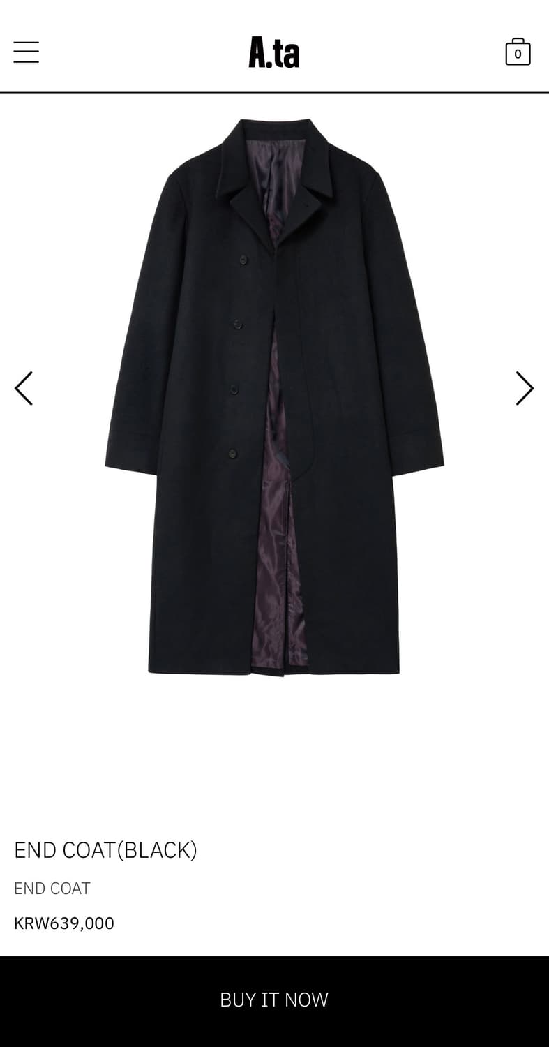 [S] A.ta(에이타) 엔드 코트(END COAT)  상품이미지1