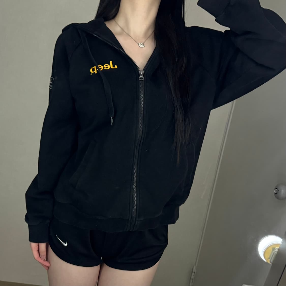 지프 옐로우 로고 후드집업 상품이미지4