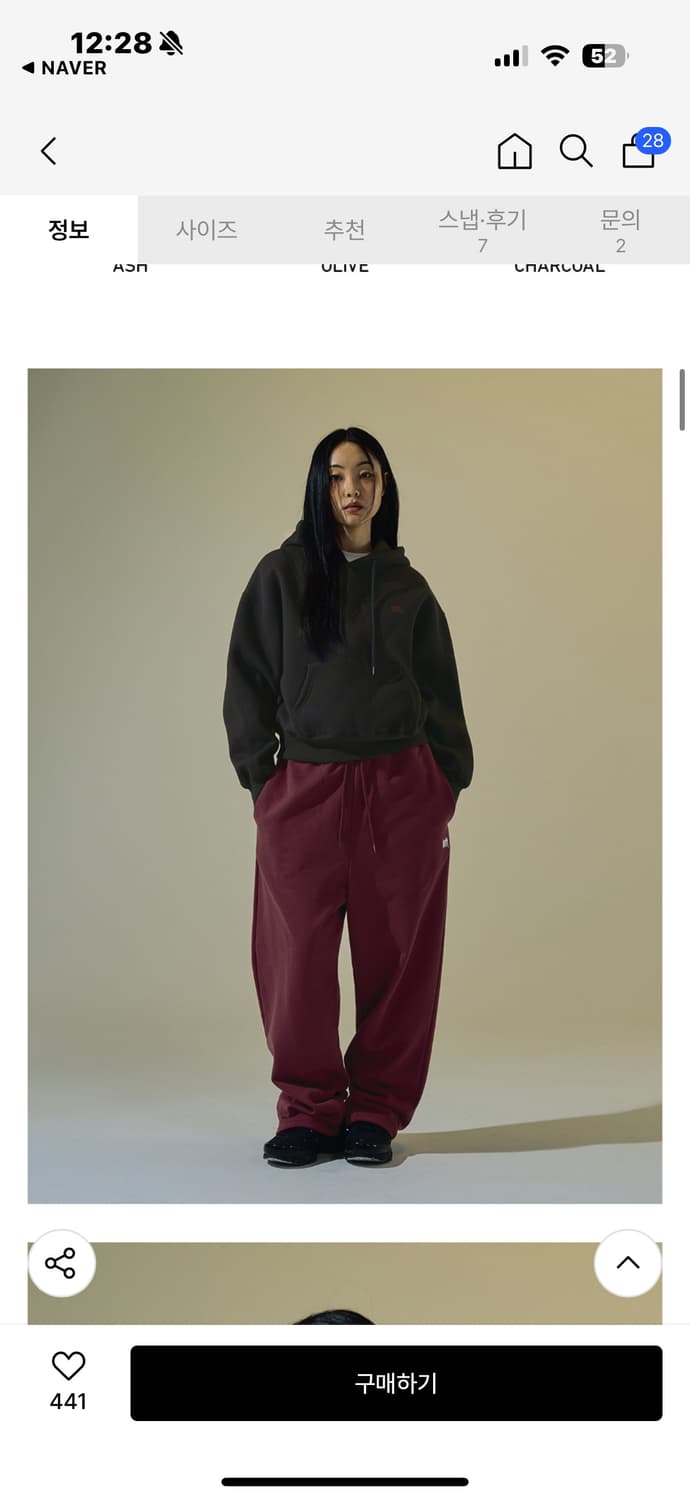 브라운브레스 W TAG CROP HOODIE - CHARCOAL 크롭후드 상품이미지4