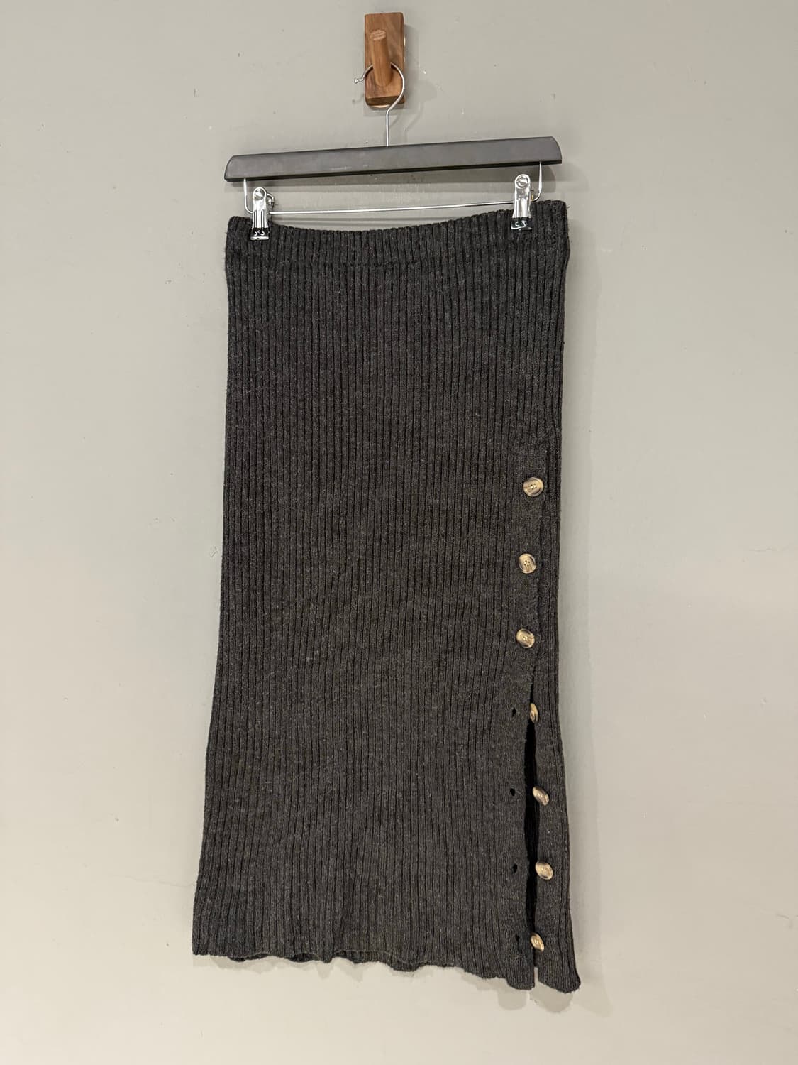 button-up slit detail knit long skirt 상품이미지4