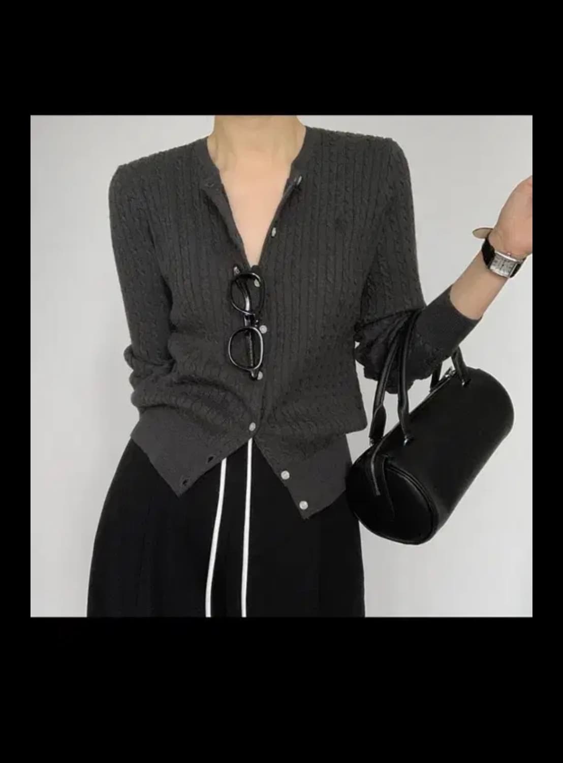 폴로 랄프로렌 꽈배기 가디건 차콜  상품이미지1