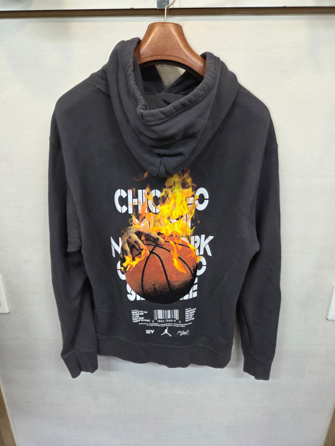 조던 aj 4 레거시 불꽃농구공 프린팅 후드티 L 상품이미지2