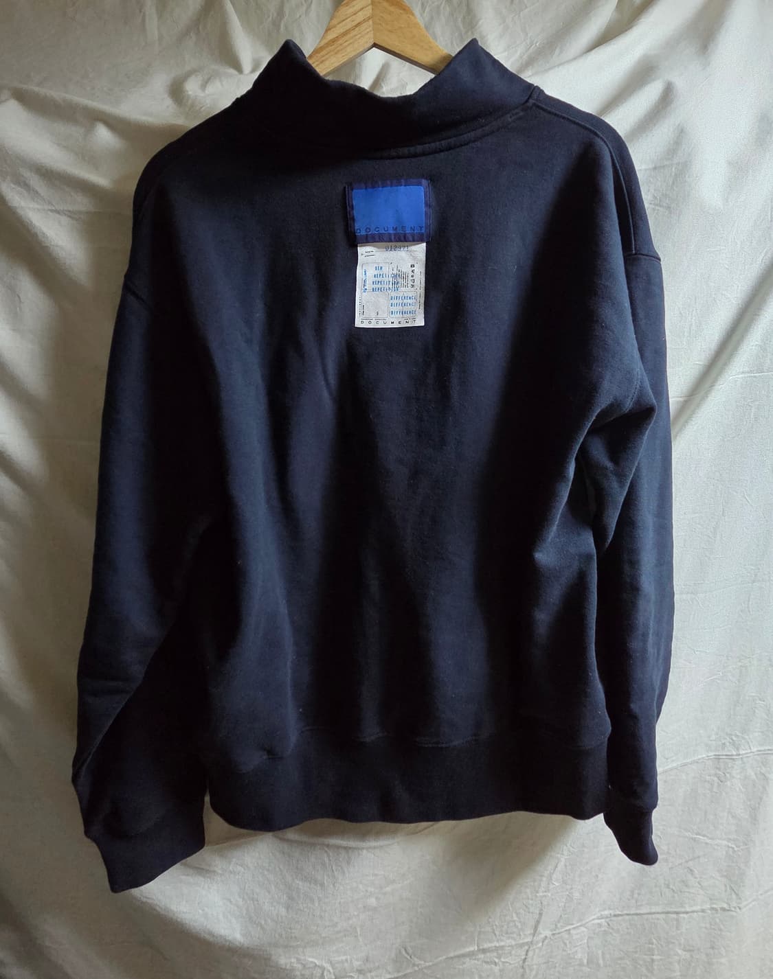 도큐먼트 네이비 하이넥 맨투맨 스웻셔츠 L(100~105) 상품이미지1
