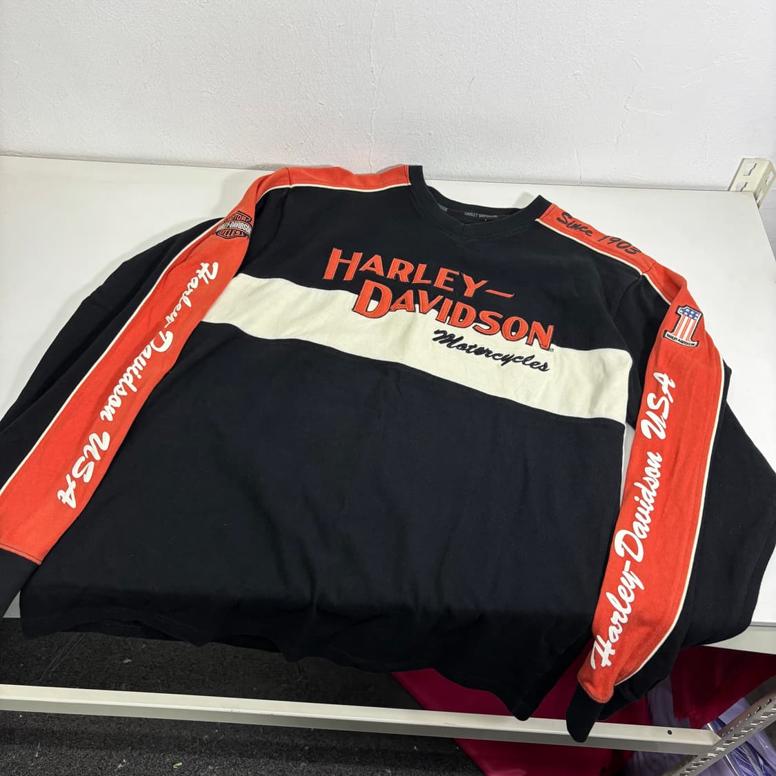 M 할리데이비슨 블랙 로고플레이 롱슬리브 상품이미지3