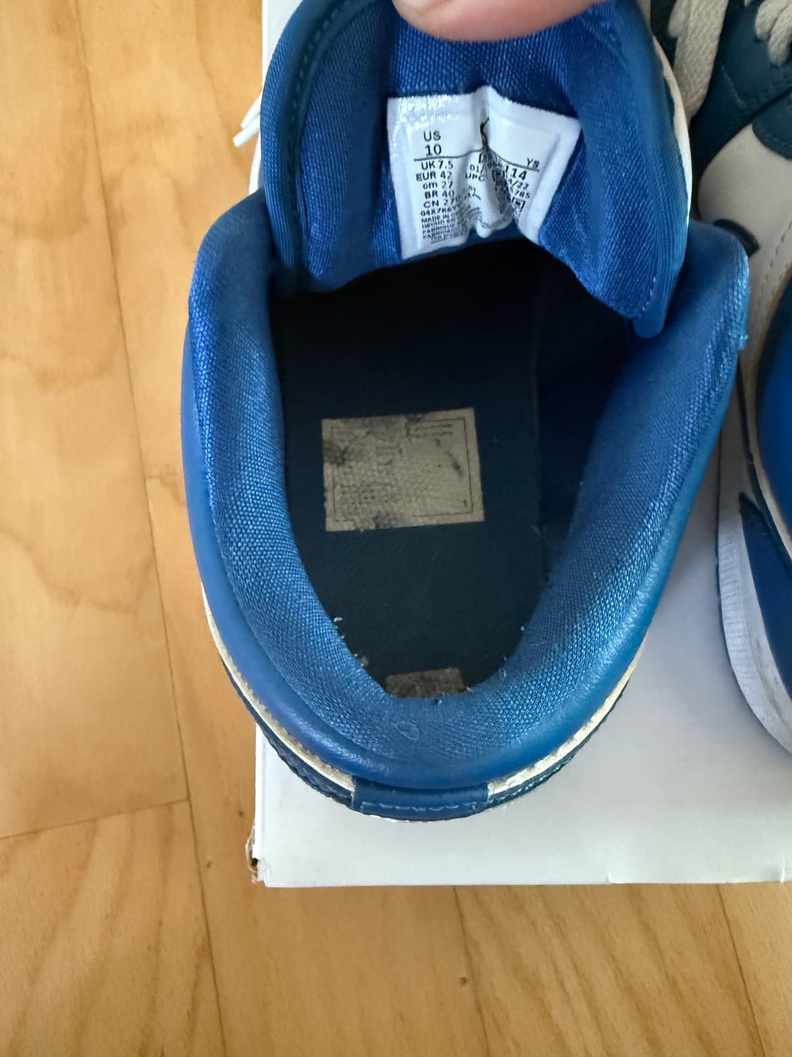 조던 1 로우 화이트 다크 마리나 블루 🐠 상품이미지7