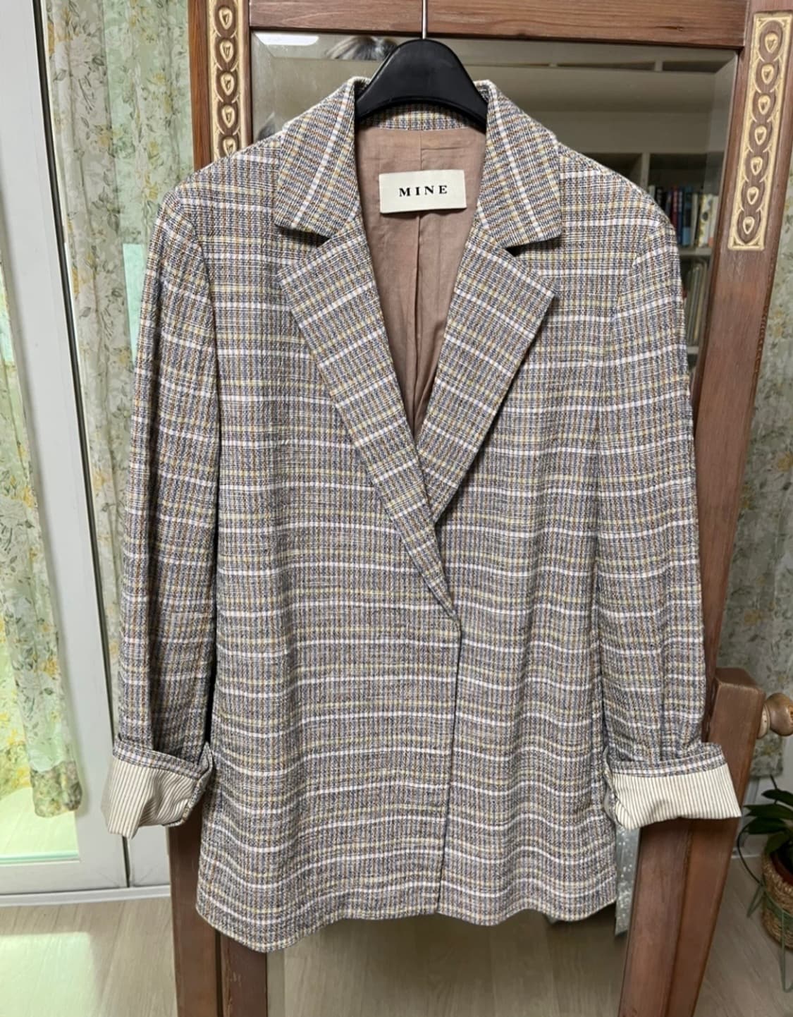 Mine 한섬 마인 썸머 체크 자켓_44사이즈 상품이미지1