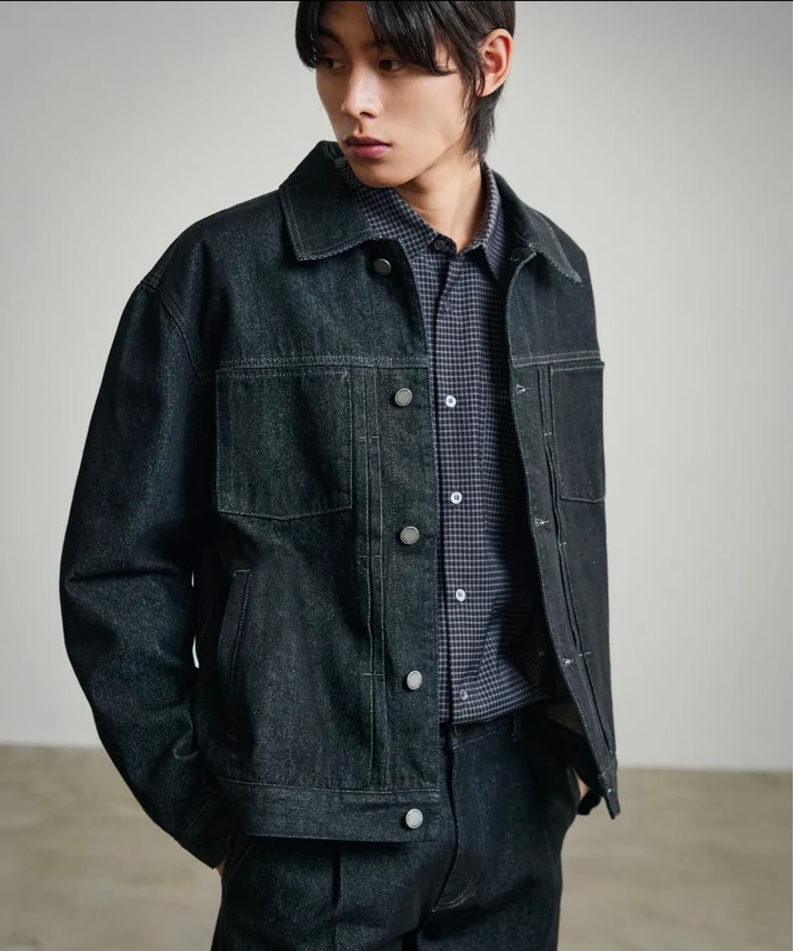 아워데이즈 프레디 플리츠 데님 자켓 [RAW BLACK] XL 상품이미지1