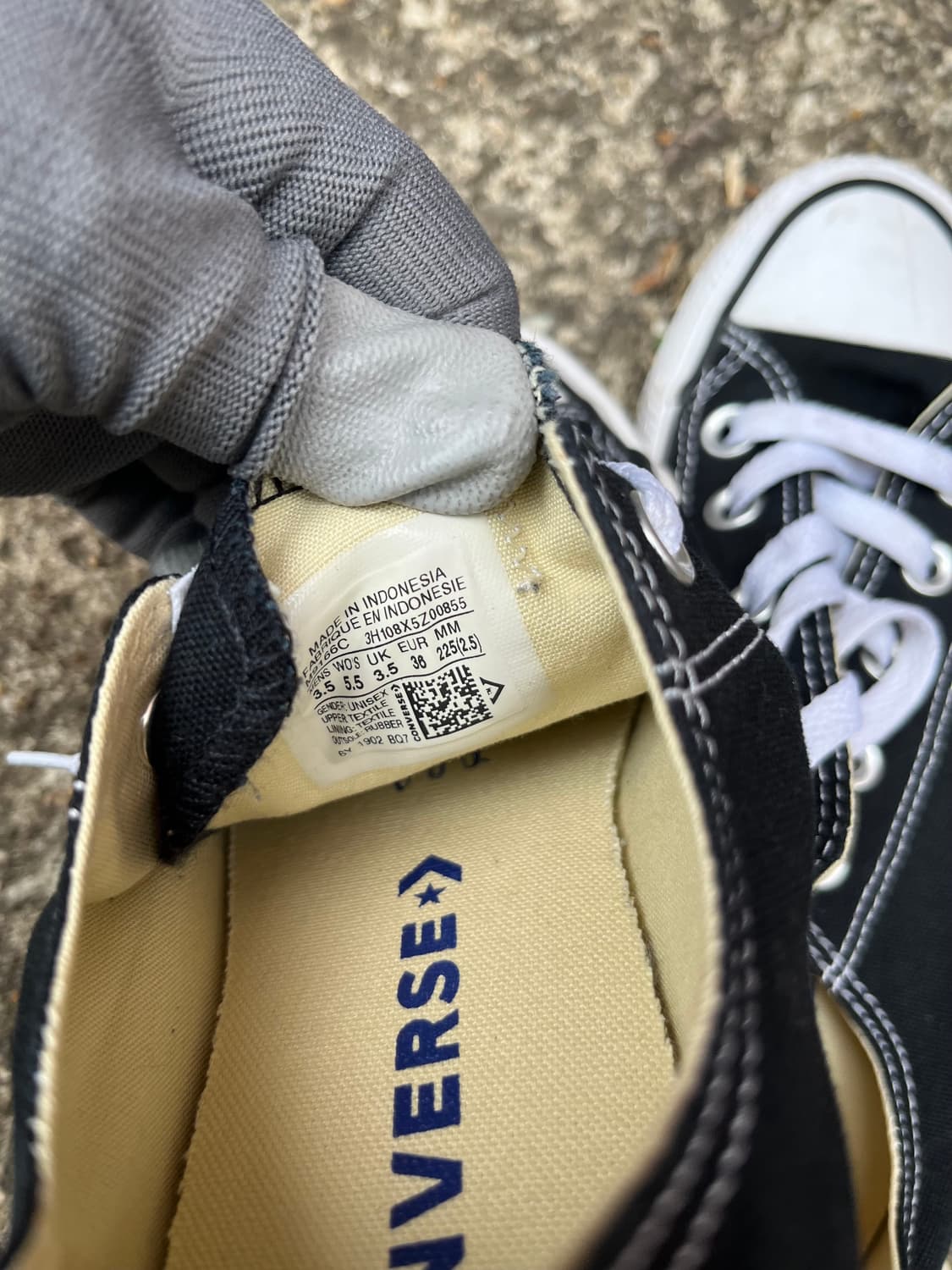 컨버스 척테일러 올스타 블랙 로우 225 상품이미지4