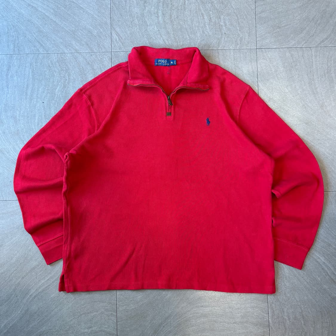 폴로 정품 레드 반집업 니트 상품이미지1
