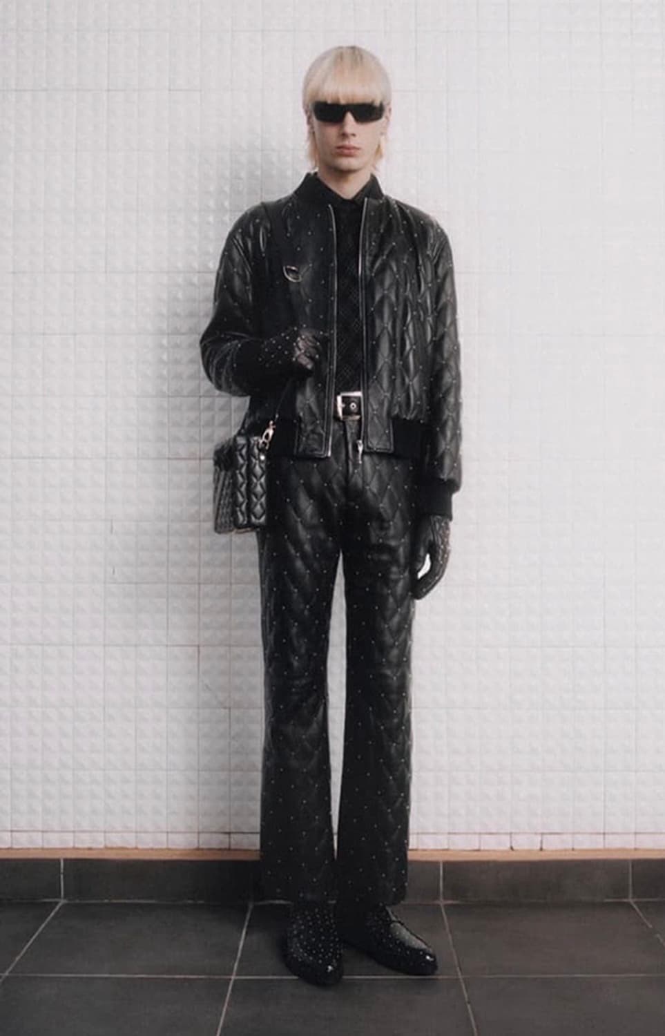 어니스트 더블유 베이커 스터드 퀼팅 레더 봄버 자켓 상품이미지10