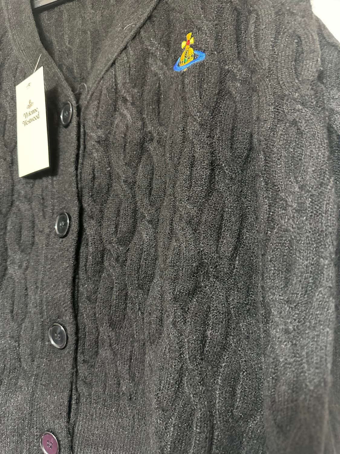 비비안웨스트우드 꽈배기 블랙 가디건  상품이미지6