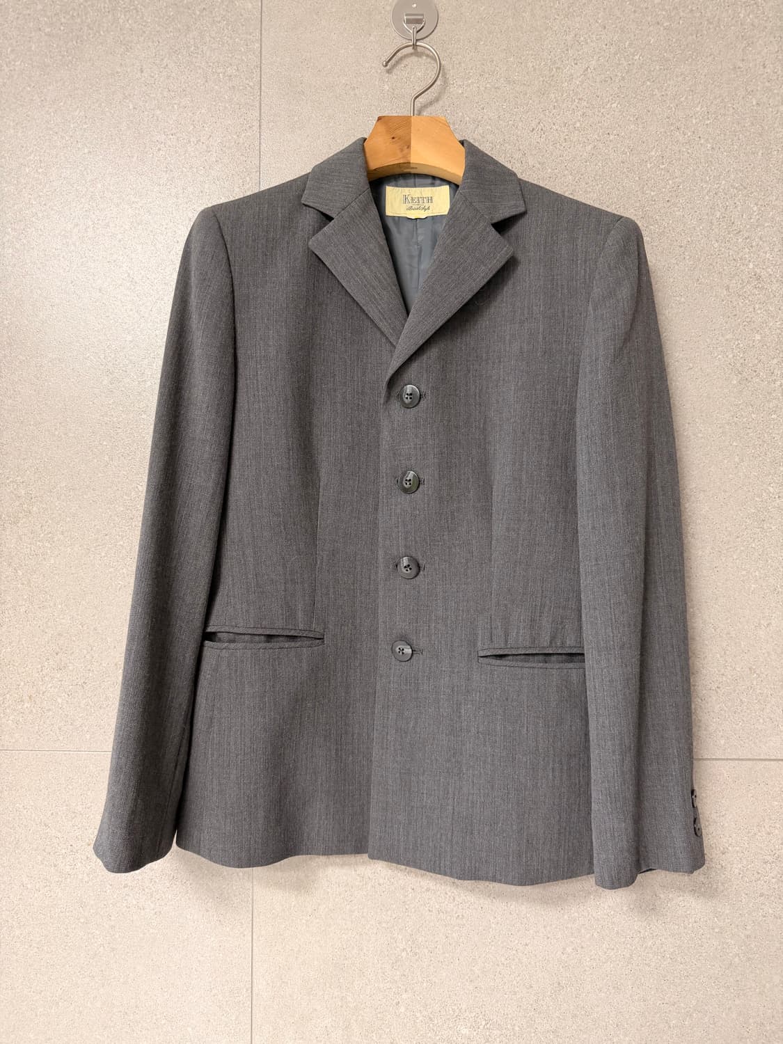 Keith 여성 그레이 블레이저 얇은 모 자켓 상품이미지1