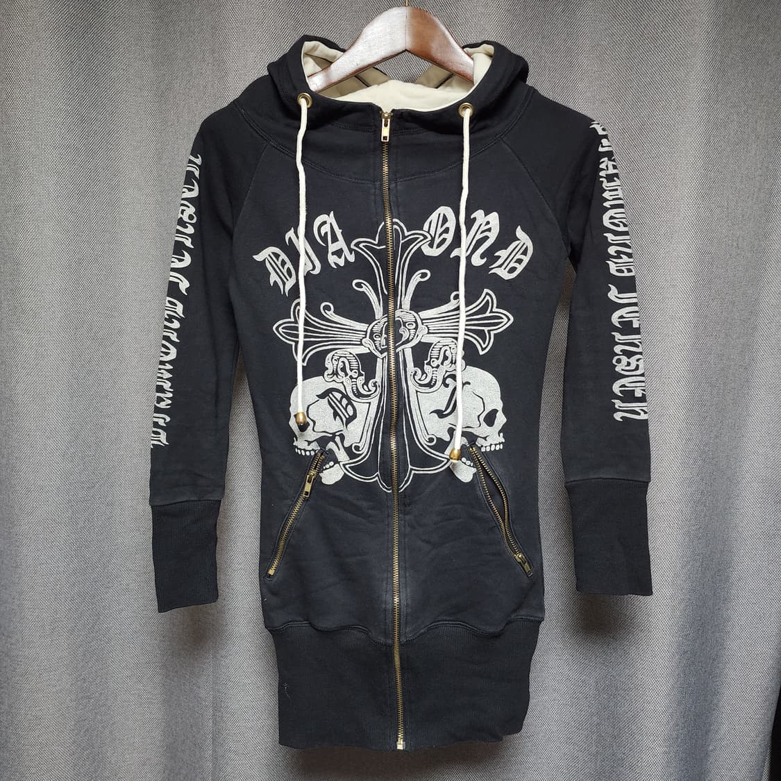 DIA Y2k Punk 다이아 락시크 스컬 롱 후드집업 상품이미지1