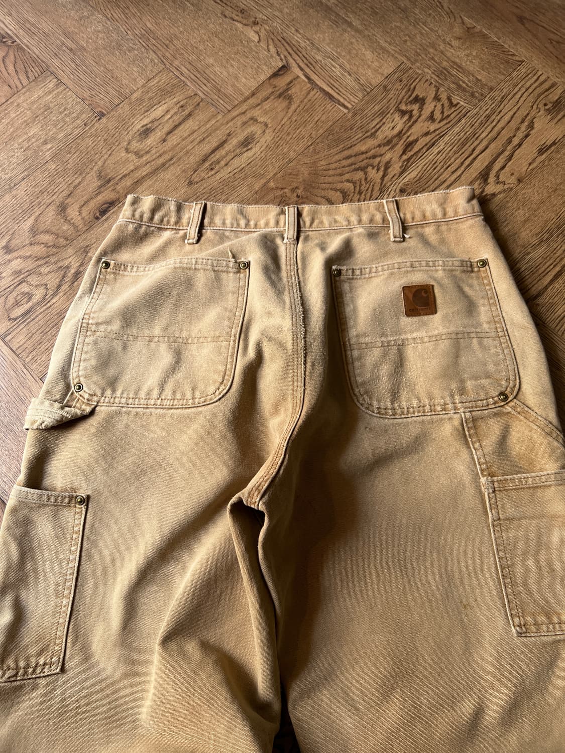 [32]칼하트 USA 빈티지 페이딩 브라운 더블니 워크 팬츠 상품이미지7