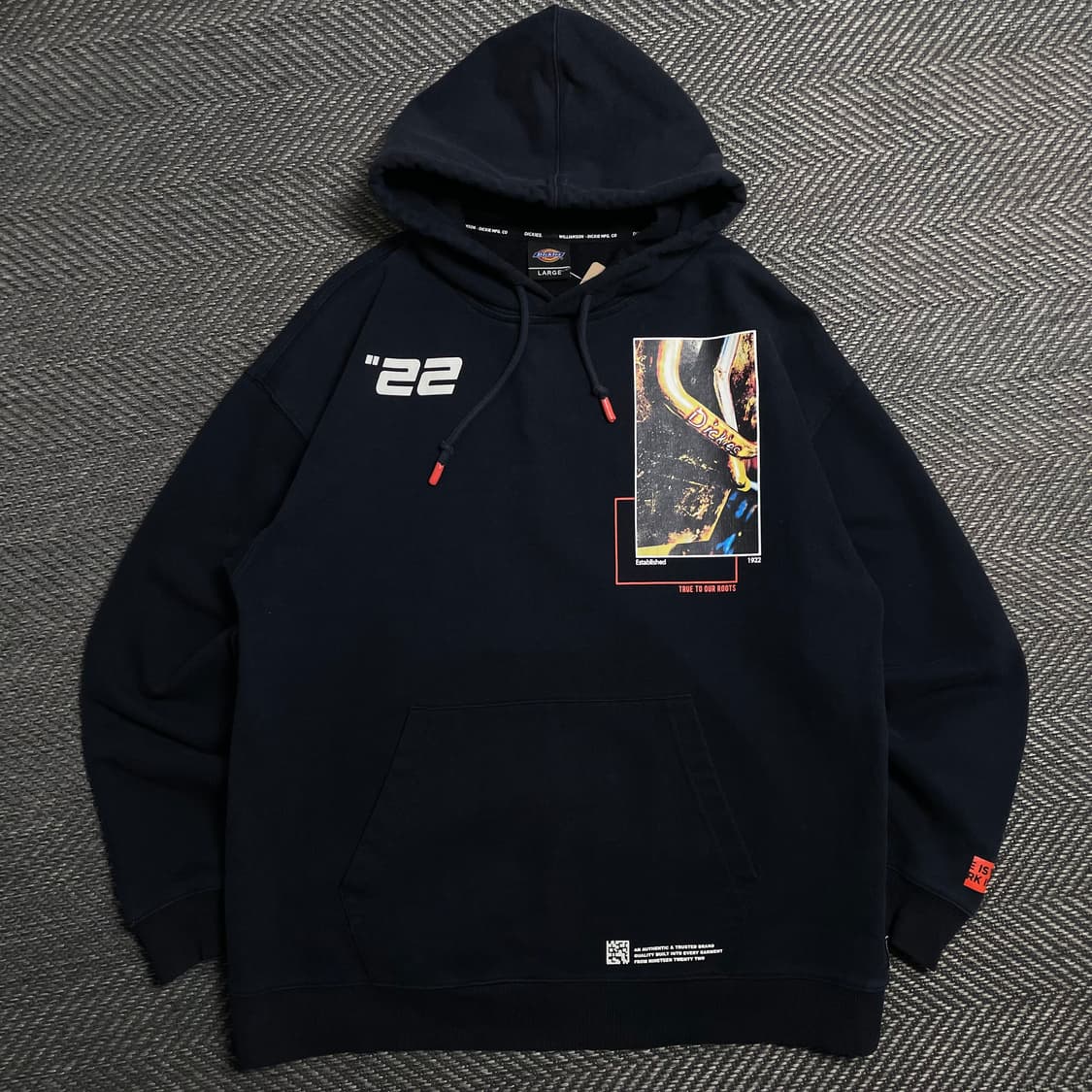 00s 디키즈 패치워크 그래픽 박시핏 후드 티셔츠 y 5340 상품이미지2