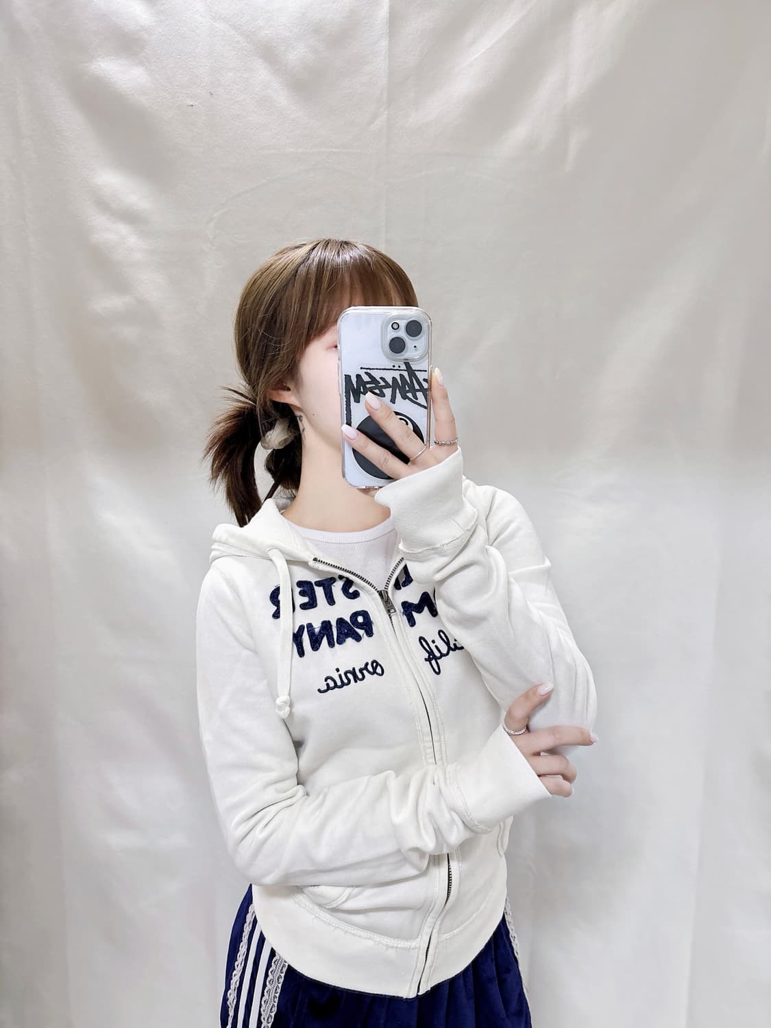 홀리스터 화이트 딱붙핏 후드집업  상품이미지1