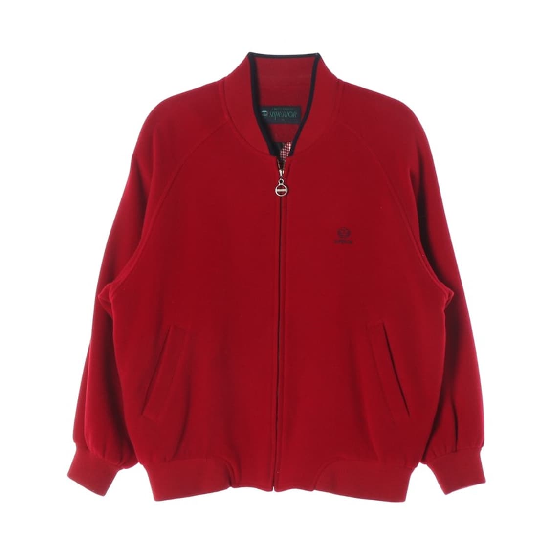 SUPERIOR 빈티지 레드 울 캐시미어 혼방 블루종 자켓 M 상품이미지1