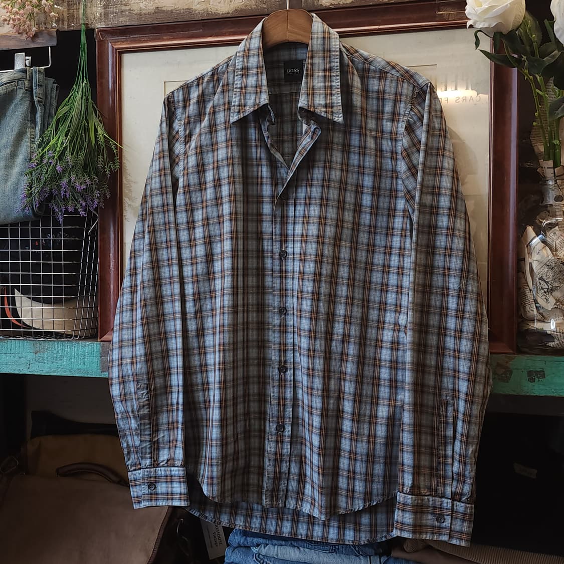휴고보스 체크셔츠 쉐도우 체크 M 상품이미지3