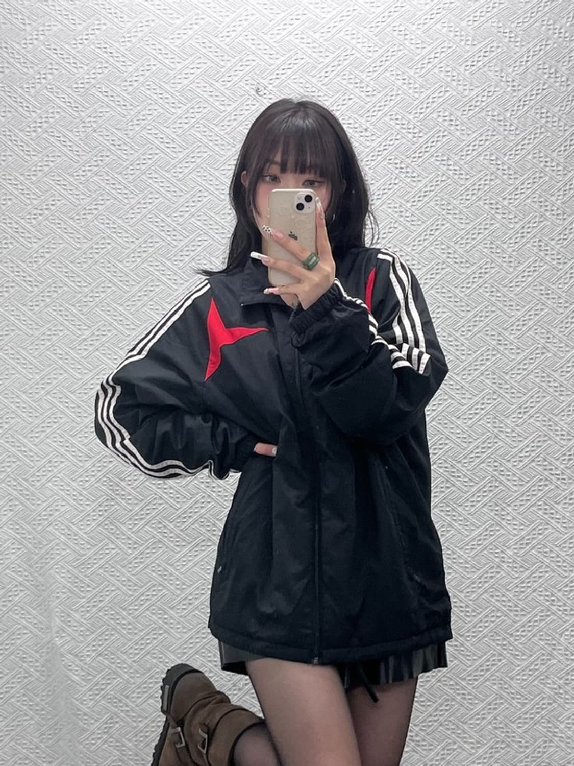 아디다스 레트로 캐주얼 배색 바람막이 자켓 110 C11313 상품이미지1