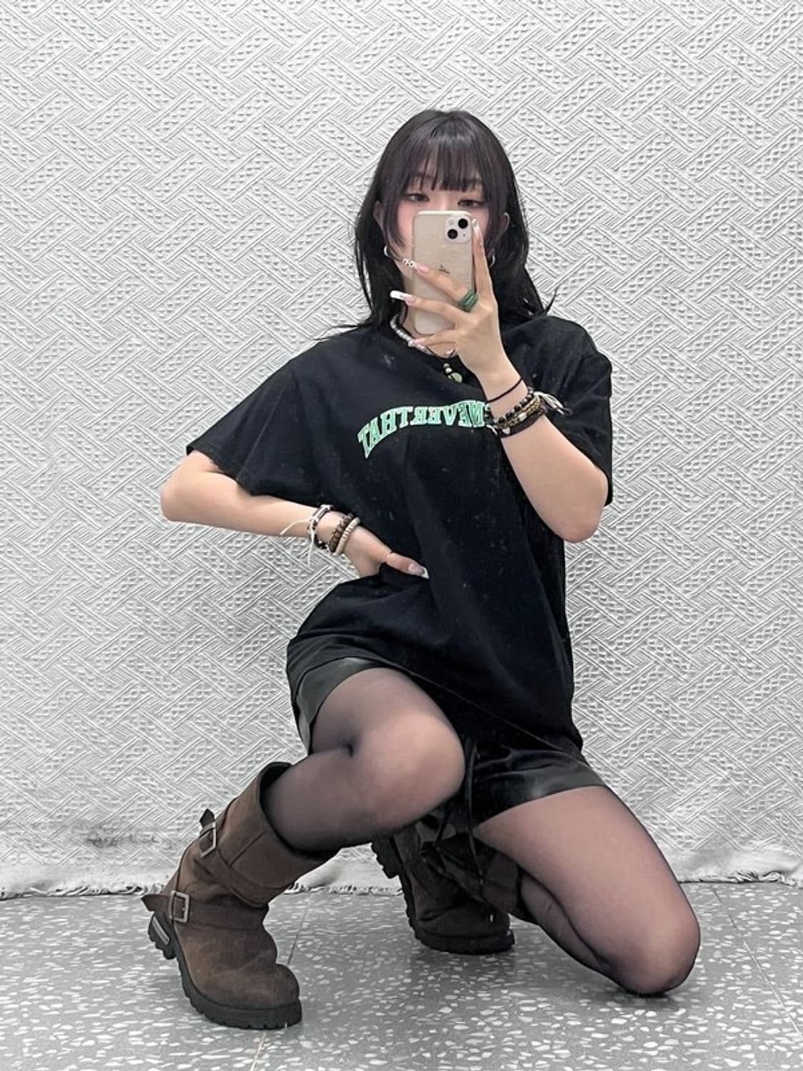 디스이즈네버댓 빈티지 스트릿 펑크 키치로고 반팔티 M C11382 상품이미지1