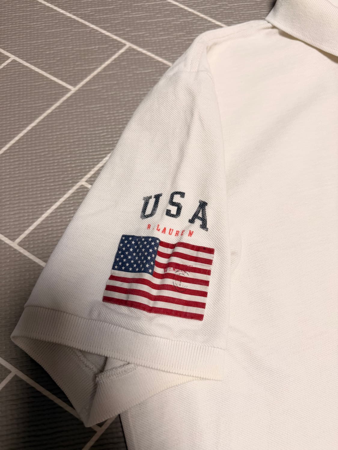 폴로 빅포니 성조기 반팔 럭비티 화이트 상품이미지3