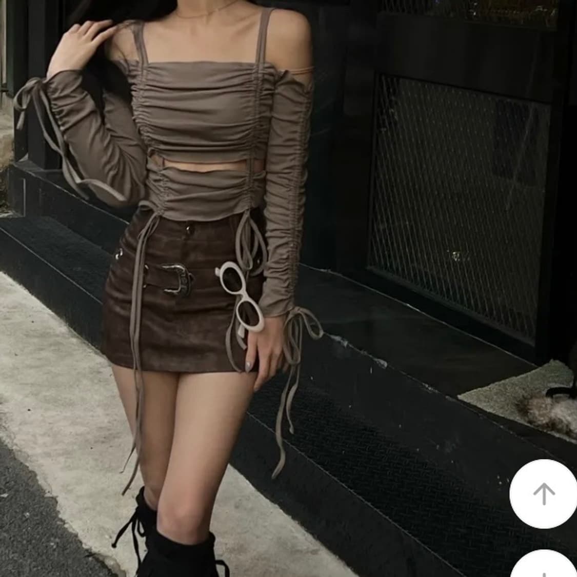 에이블리 셔링 오프숄더티 (미착용) 상품이미지2