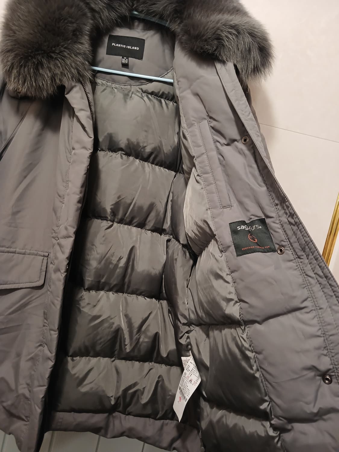 플라스틱아일랜드 정품 여성 폭스퍼 패딩 XS 사이즈 상품이미지4