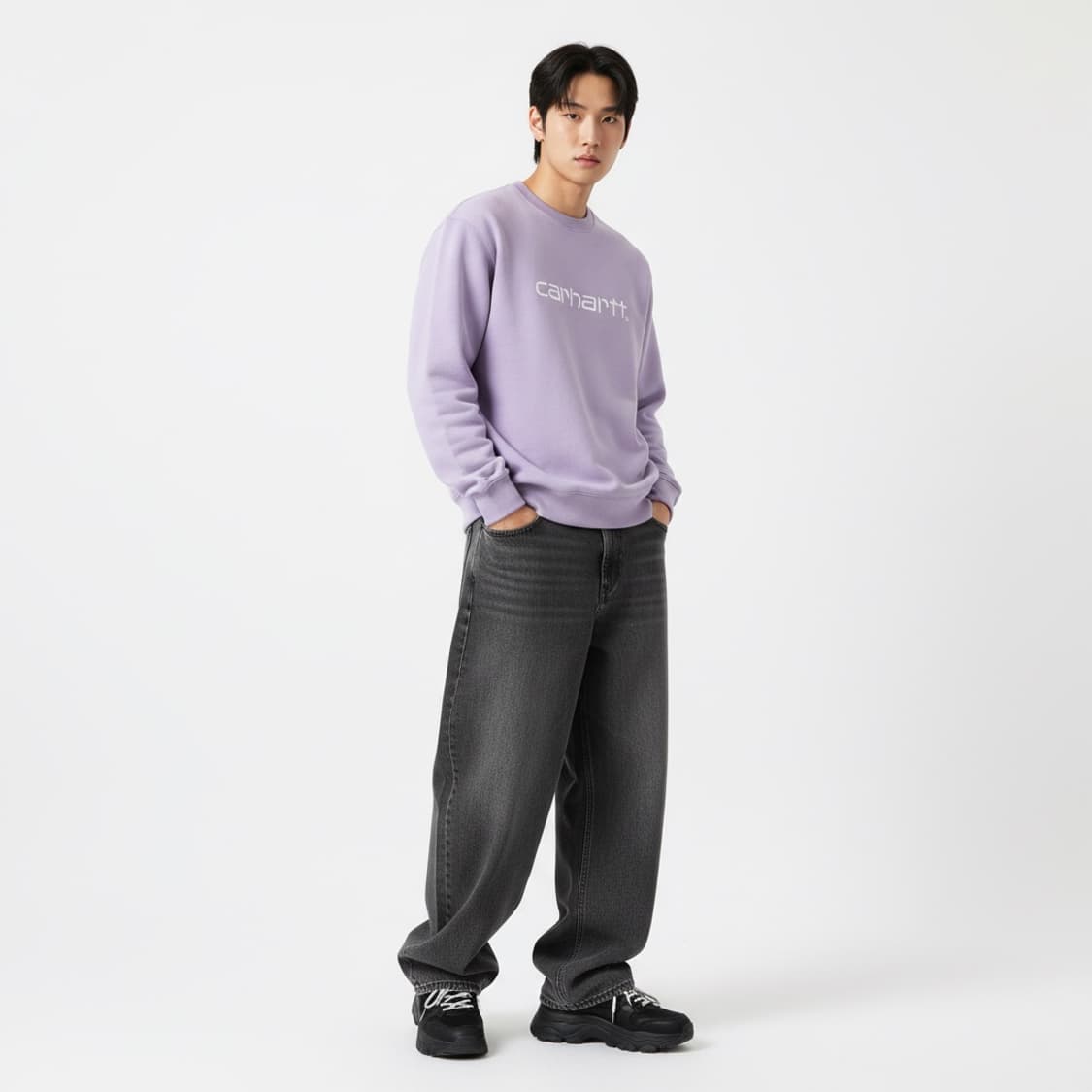 Carhartt 칼하트 라일락 로고 맨투맨 L (스트릿) 상품이미지1