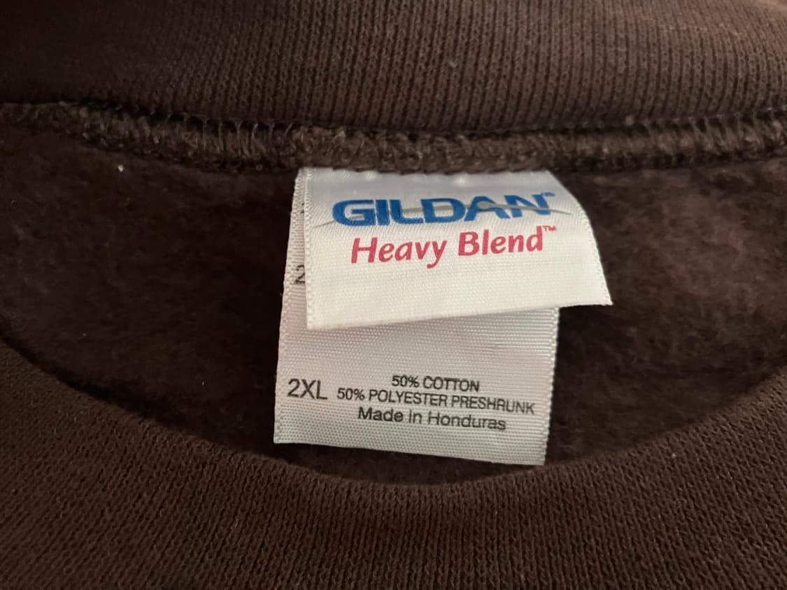 길단 사의 브라운 50/50 스웻셔츠 2XL XXL 구제 빈티지 상품이미지2