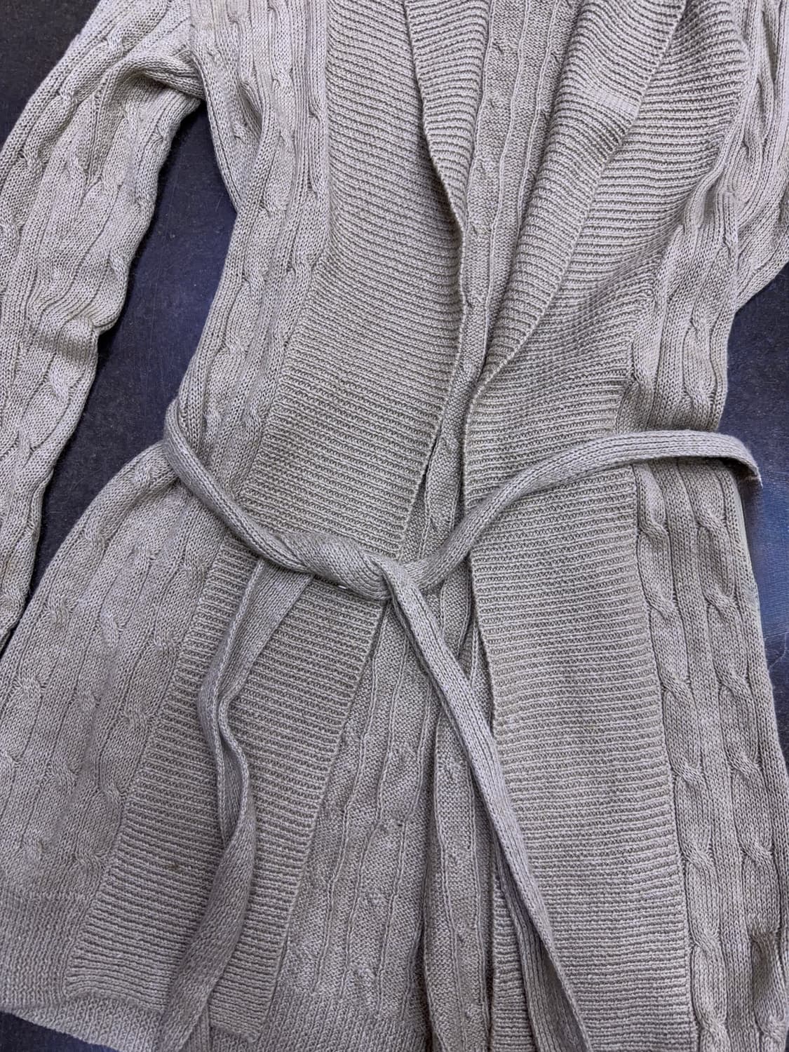 랄프로렌 폴로 케이블 숄카라 알파카 니트 스웨터 롱 가디건 XS 상품이미지5