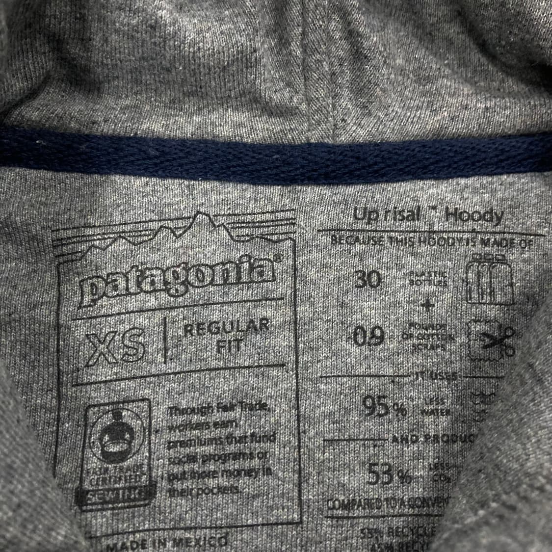 파타고니아 그레이 컬러 스몰 로고 후드티 상품이미지3