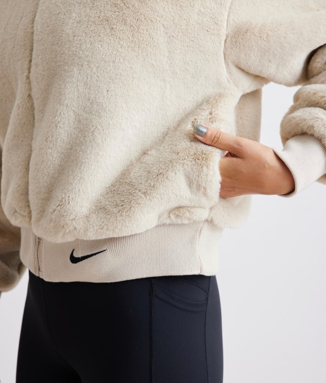 나이키 에센셜 포우 퍼자켓 베이지 스우시털후드집업후리스NSW아이보리브라운 상품이미지7