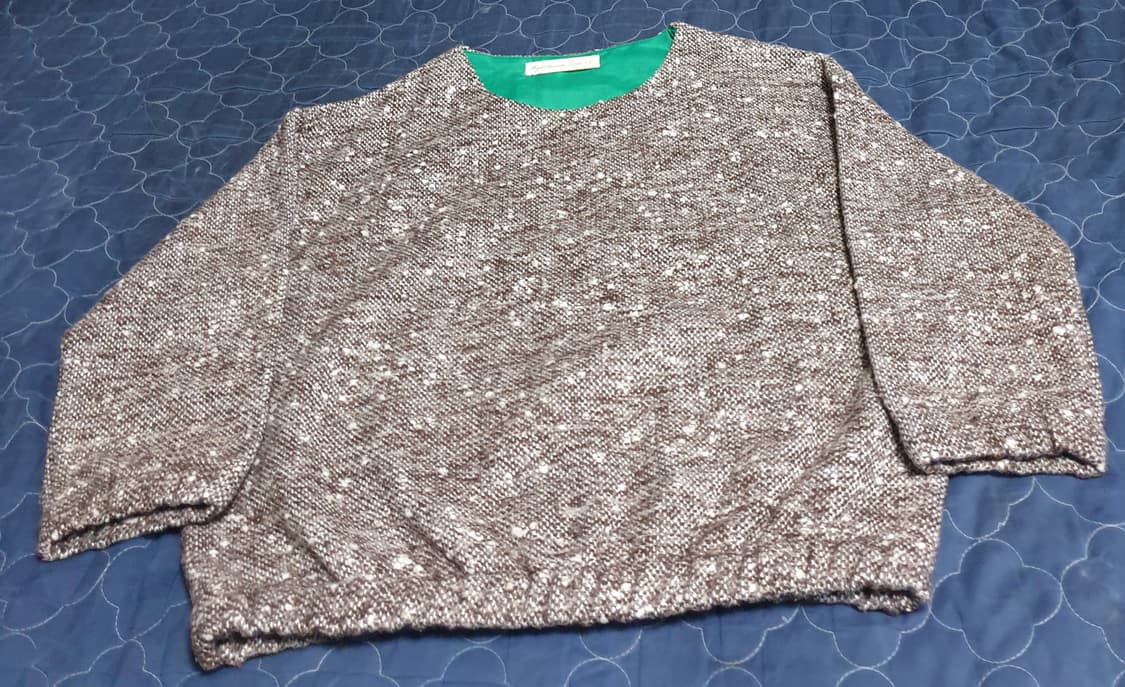 에잇세컨즈 트위드 모직 맨투맨 브라운 (S) 상품이미지1