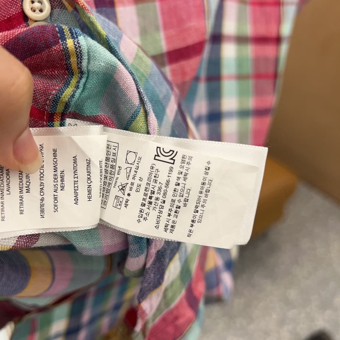 폴로 랄프로렌 빈티지 파스텔 체크 반팔 셔츠 90 C04046  상품이미지4