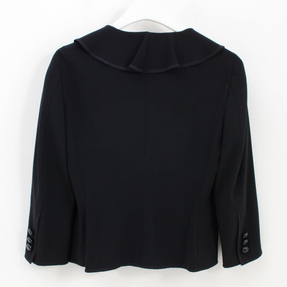 모스키노 Moschino 빈티지 러플 프릴 스티치 자수 숏 7부 블랙 자 상품이미지7