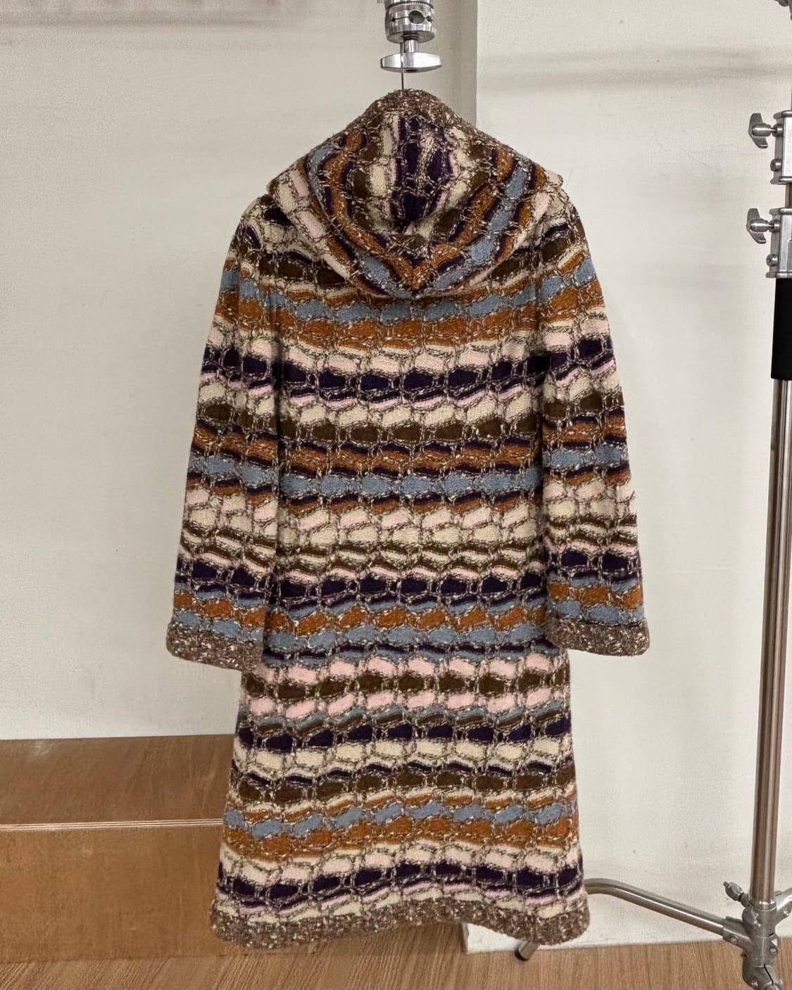 미쏘니 멀티컬러 스트라이프 울 후디 코트 상품이미지6