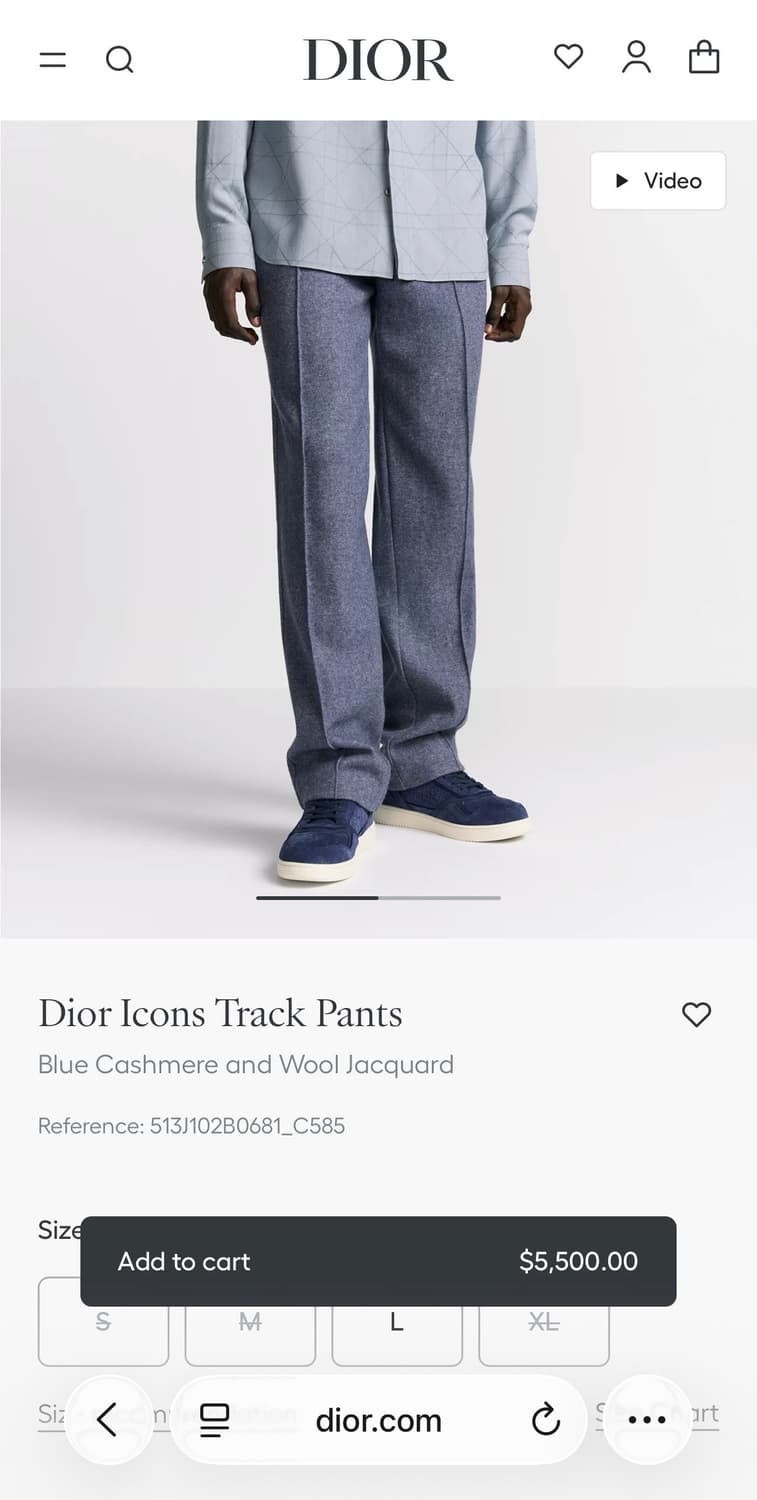 [M] 디올 24FW 아이콘 캐시미어 트랙팬츠 상품이미지5
