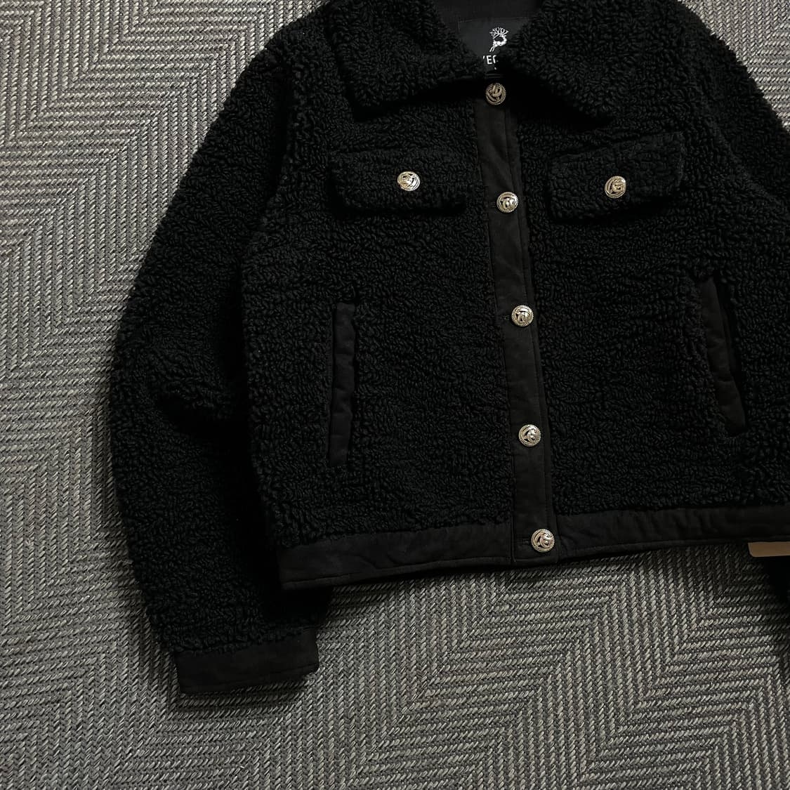 빈티지 우먼스 플리스 자켓 블랙o 4545 상품이미지3