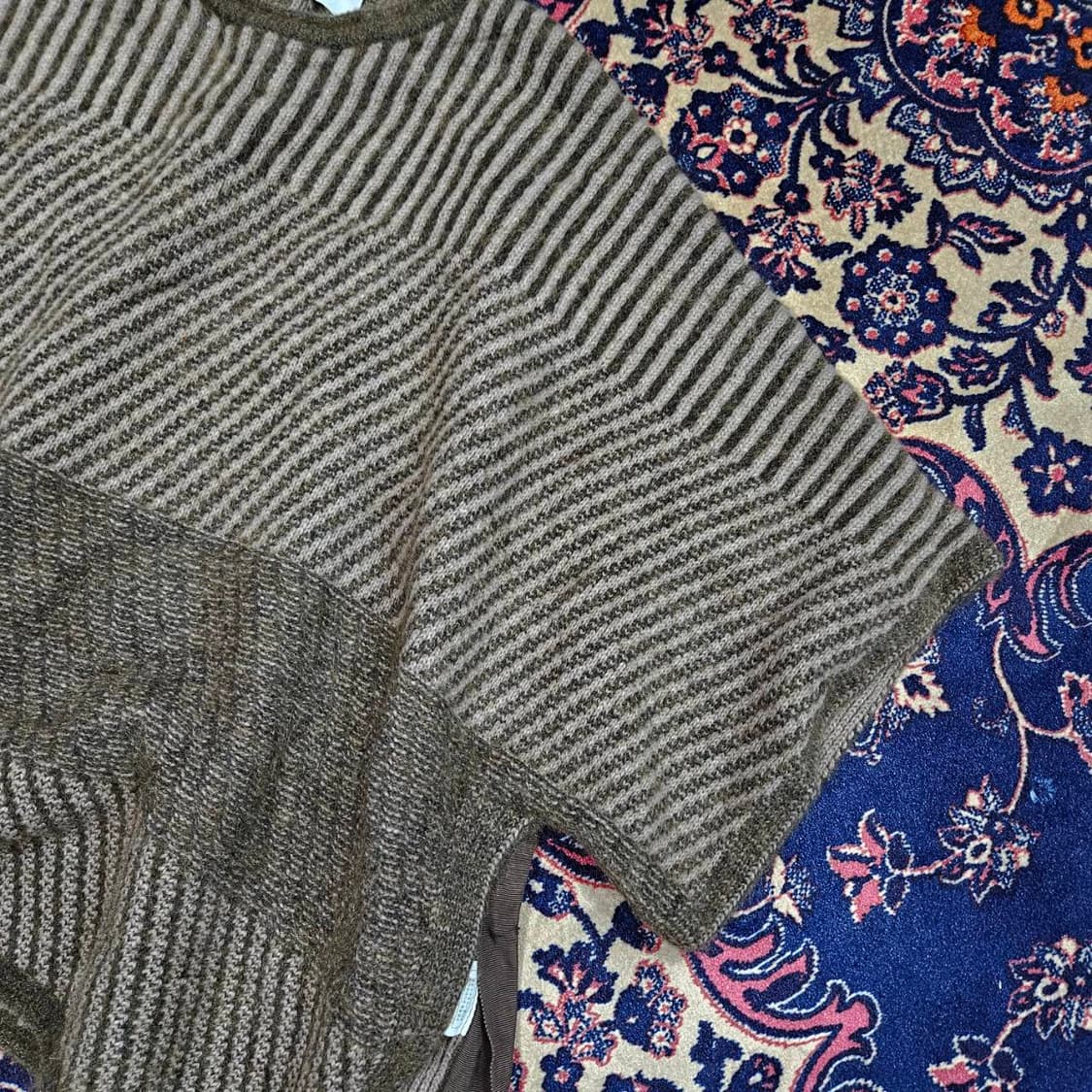 오브제(OBZEE) 패턴 블럭 레이어드 숏 니트 상품이미지3