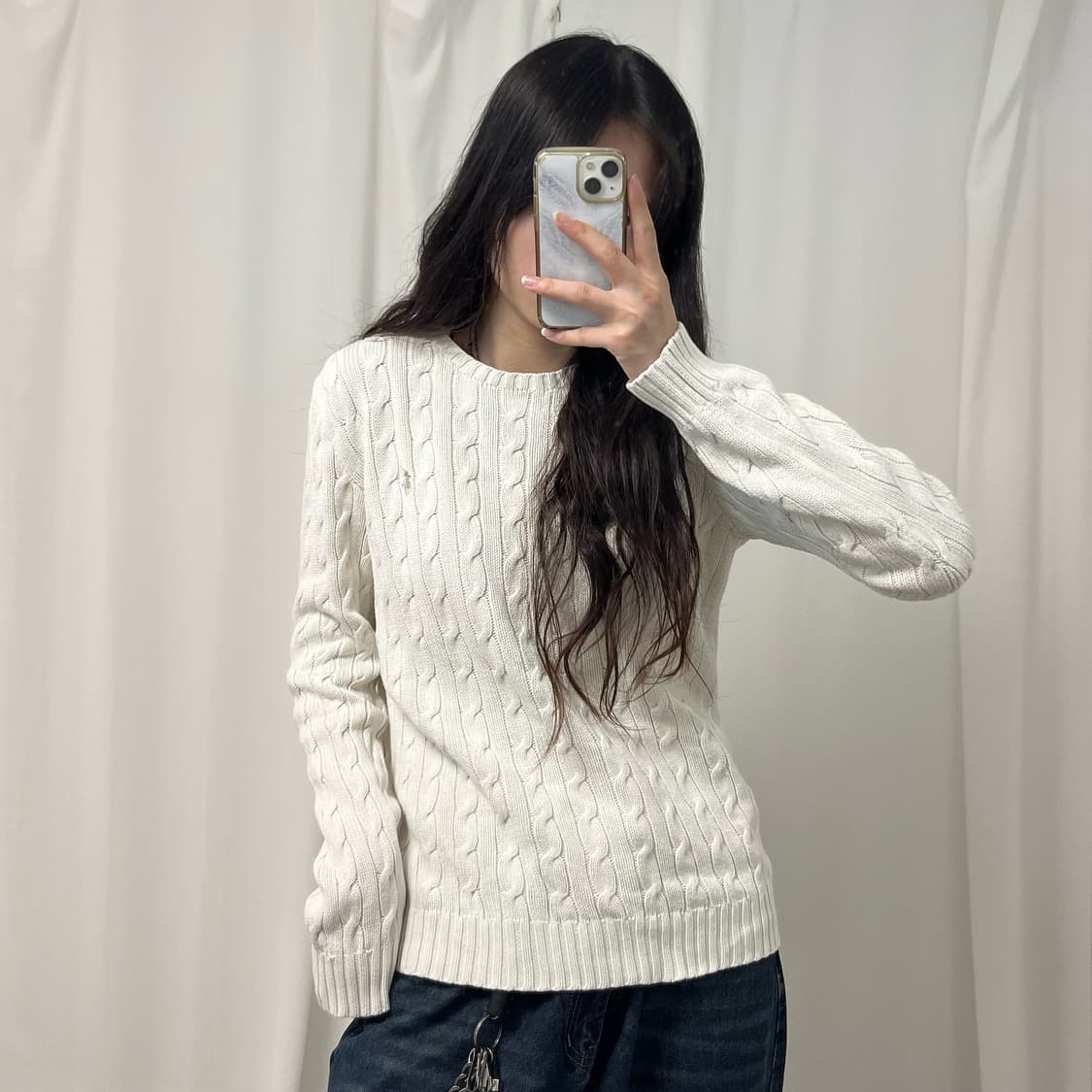 Polo Ralph Lauren white cable-knit 상품이미지2